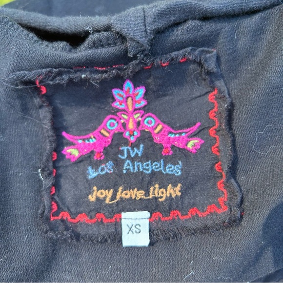 Johnny Was JW Los Angeles Navy Blue Embroidered Wrap Cardigan EUC SZXS - Picture 6 of 6